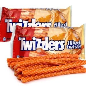 Twizzlers Orange Cream Pop Filled Twists 11 oz Lot of 2 Bags BBD April 2026